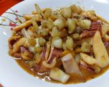 Hình bước làm 2 của món Mực nang xào tóp mỡ