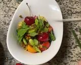 Une image de l'étape 5 de 🍋Salade 🥗 estivale 🍒quinoa 🌶️fève fraîche 🍃épinards.