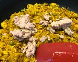 Foto del paso 4 de la receta Frittata de arroz con atún y champiñones
