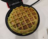 A picture of step 5 of Cheesy Veggie Moong Waffle Bites.
