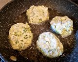 A picture of step 5 of Greek-Style Zucchini Fritters.