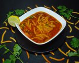 A picture of step 7 of Maharashtrian Sev bhaji.