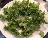 A picture of step 3 of Fried Halloumi Cheese with Caper and Basil Dressing.