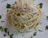 A picture of step 5 of Spaghetti with Carbonara-Style Sauce.