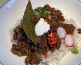 A picture of step 4 of South African Curry mince.