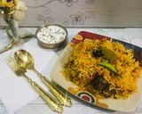 A picture of step 8 of Mutton biryani.