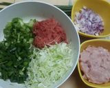 A picture of step 1 of Steamed Chicken Money Bags and Wontons.