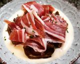 Foto del paso 7 de la receta Alcachofas confitadas con cremoso de patata y jamón