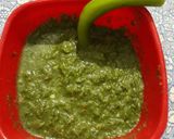 A picture of step 5 of Tikhi green chutney.