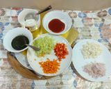 A picture of step 2 of Tri colour sandwiches.