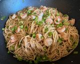 A picture of step 9 of Garlic Noodles with Shrimp.