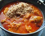 A picture of step 6 of Murgh Akhrot.