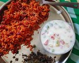 A picture of step 7 of Beetroot Pulao.