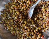 A picture of step 3 of Whole Green Moong sprouts vegetables salad.