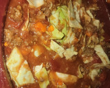 A picture of step 4 of Cabbage Roll Soup.
