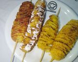 A picture of step 19 of Cheese,Pepper And Salt,Chilli Garlic and Mayo Potato Tornadoes.