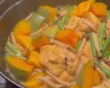 A picture of step 5 of 🫑 One-pot Kabocha squash, fried tofu in Japanese broth.