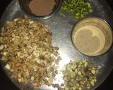 A picture of step 1 of Khajur Dryfruit roll and katori.