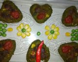 A picture of step 5 of Paneer stuffed green heart.