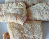 A picture of step 3 of Deep fried bacon wrapped cod.