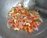 A picture of step 1 of Bell pepper and Soya chunks with Gravy.