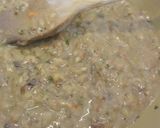 A picture of step 4 of Ham and Parmesan meatloaf with polenta and mushroom sauce.