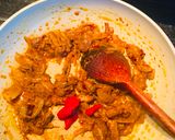 A picture of step 3 of Mix veg with meat #eattherainbow.