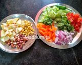 A picture of step 1 of Fruit & Nut Salad with Veggies.