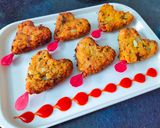 A picture of step 7 of Poha Hearts.