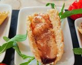 Foto del passaggio 6 della ricetta Tacos di parmigiano con crema di zucca riduzione di vino e polvere di tiglio
