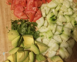 A picture of step 1 of Cucumber salad.