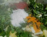 A picture of step 2 of Gobhi with methi.