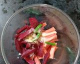A picture of step 3 of Beetroot Carrot Kanji Vada.