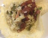 A picture of step 7 of Asparagus and Speck Risotto in a Parmesan Crust.