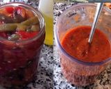 Foto del paso 3 de la receta: Macarrones con setas y langostinos en salsa de pimientos asados