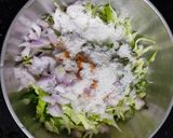 A picture of step 2 of Cabbage Thoran.