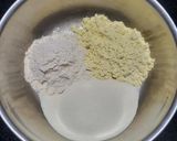 A picture of step 1 of Barley flour pudla.