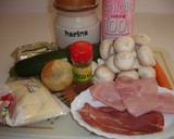 Foto del paso 1 de la receta: Calabacines rellenos de champiñones y jamón