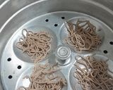 A picture of step 3 of Water Chestnut instant Sevai with coconut milk.