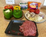 Foto langkah ke 1 dari resep Paprika isi nasi daging(stuffed bell pepper).