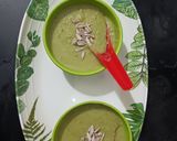A picture of step 3 of Thick Peas & Mint soup.