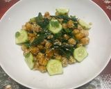 A picture of step 7 of Chickpea Salad with Greens and Tahini Sauce.
