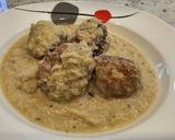 Foto del paso 10 de la receta: Albóndigas de carrillera ibérica en salsa de queso, berenjena y calabacín