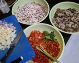 Foto langkah ke 6 dari resep Ayam suwir jamur kancing pedas (isian nasi bakar).