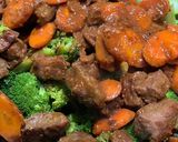A picture of step 7 of Mel’s versions of Beef and Broccoli Stir Fry.