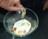 A picture of step 1 of Besan chilla with palak paneer stuffing.