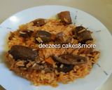 A picture of step 1 of Offals jellof rice.