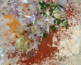A picture of step 1 of Mixed millet partha with bathua and methi leaves.