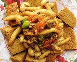 Hình bước làm 5 của món Nấm linh chi trắng xào chả chay - cho tín đồ thèm nấm 😋