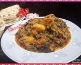 A picture of step 6 of METHI ALOO (Fenugreek Leaves).